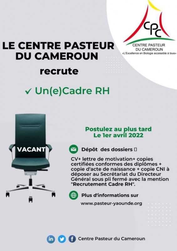 Centre Pasteur du Cameroun Cadre RH